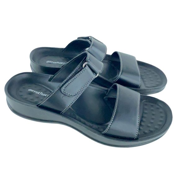 Aerothotic Rustic L0502 Womens Black Strappy Sandal Size W 9 EU 39 NEW - Picture 3 of 9